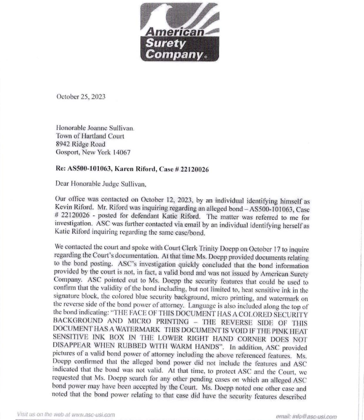 The Riford’s were scammed by a Niagara County Bail Bondsman for $5,500.